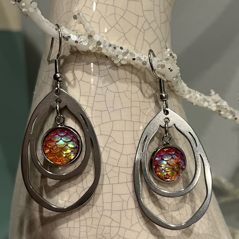 Silver Mermaid Dangle Earrings